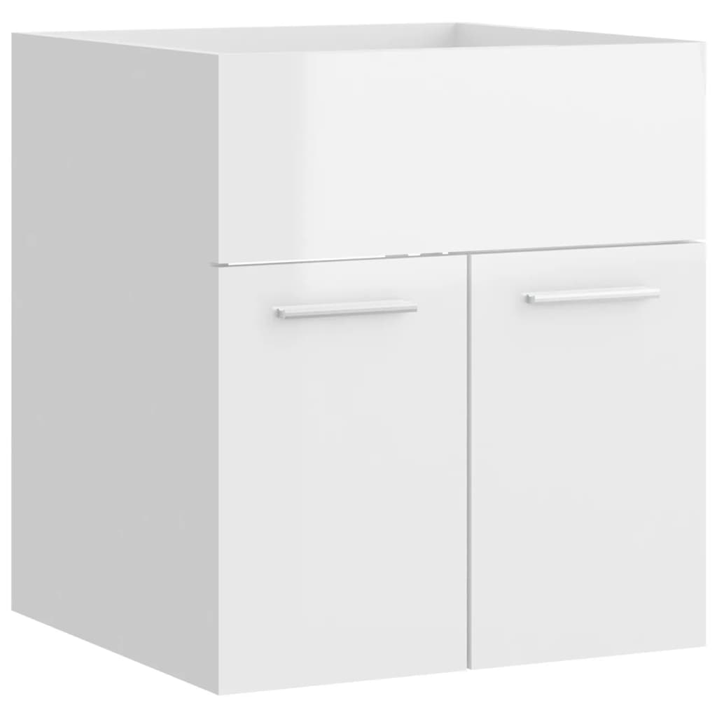 Mobile lavabo con lavabo integrato 41 x 38,5 x 46 cm in truciolare bianco lucido 02_0006441 - 4