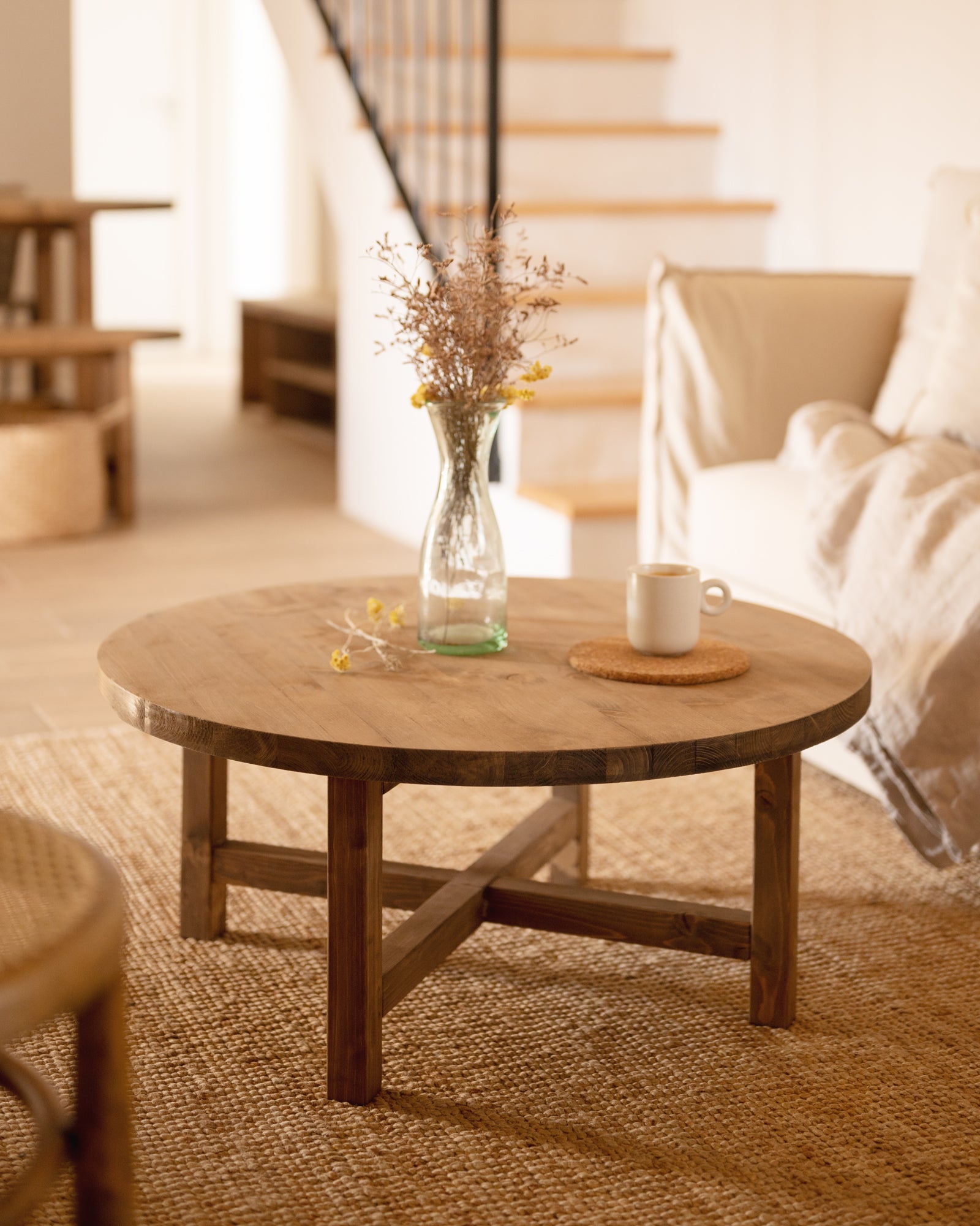 Tavolino Da Salotto ROCKFORD - Legno Di Rovere E Nero, 92x45x53 Cm, Design Con Doghe Laterali, Moderno