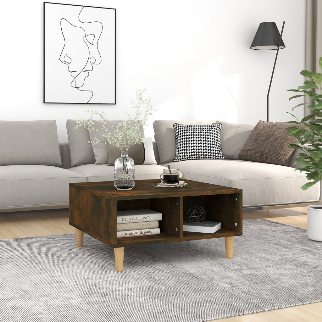 Mesa De Centro De Madera De Ingeniería VidaXL - Roble Artisan, 60x60x38 Cm, Con Almacenamiento, Para Salón