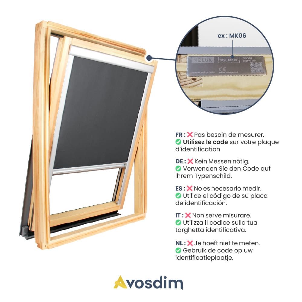 Store occultant pour fenêtre de toit VELUX ® - Ossature grise - Compatible code dimension 804 , U04 , 7 - Gris Anthracite - 2