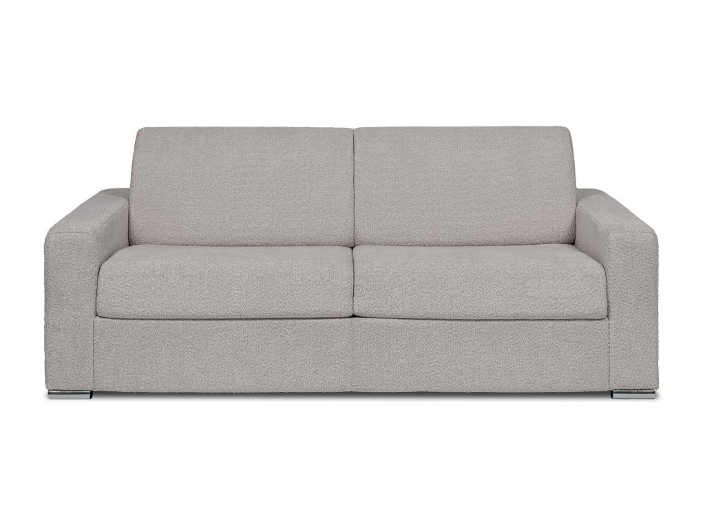 Canapé 4 places convertible express en bouclette gris clair - Couchage