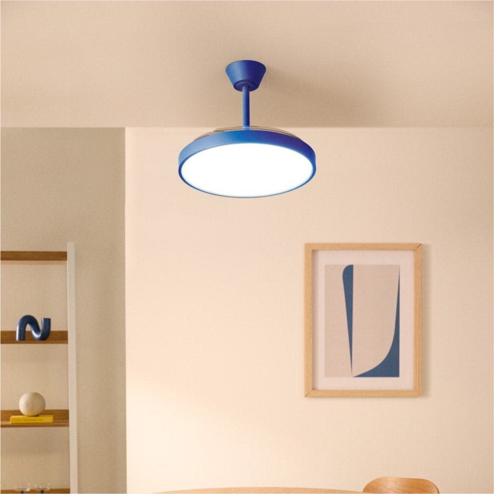 CREATE - WIND CLEAR STUDIO - Wentylator sufitowy 40W cichy z chowanymi łopatkami i oświetleniem LED, różne rozmiary -