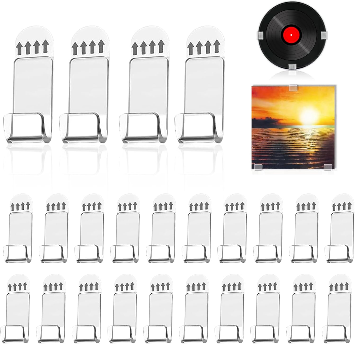 Lot de 30 supports muraux pour disques en acrylique, étagère murale