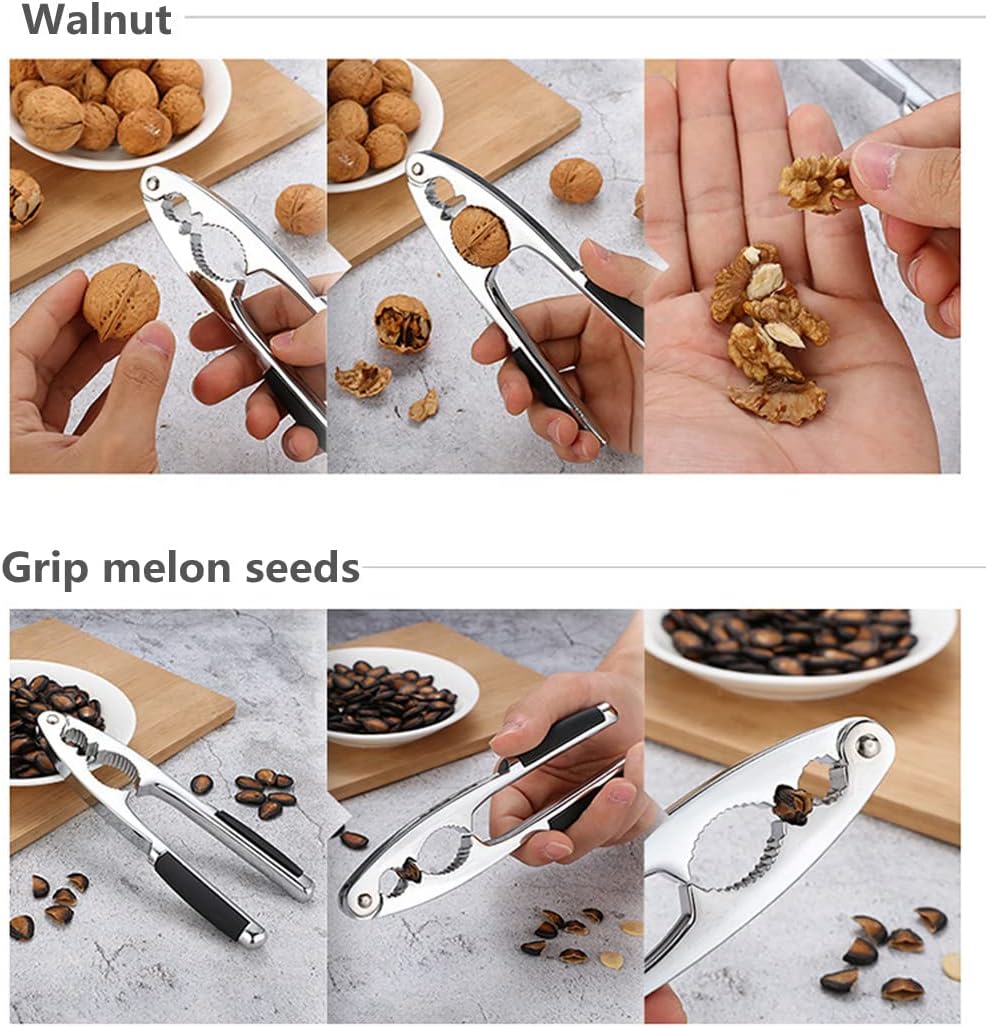 1 schiaccianoci in lega di zinco (16,5 x 4,2 cm) per noci, nocciole, mandorle, frutti di mare o altra frutta secca - 7