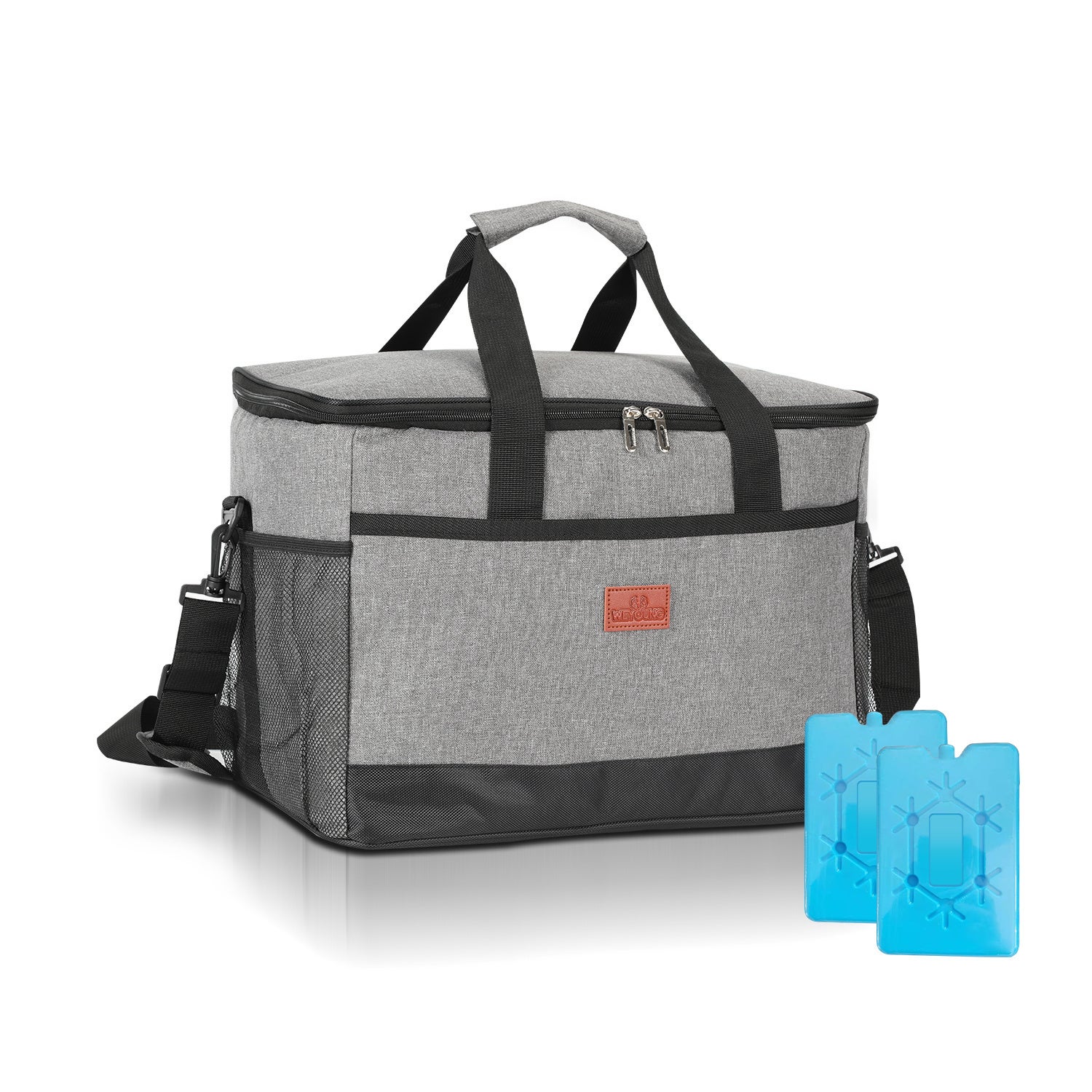 Bolsa térmica 33l, bolsa nevera, tela oxford, gran capacidad, ideal para almuerzo, playa, viaje y picnic, color gris