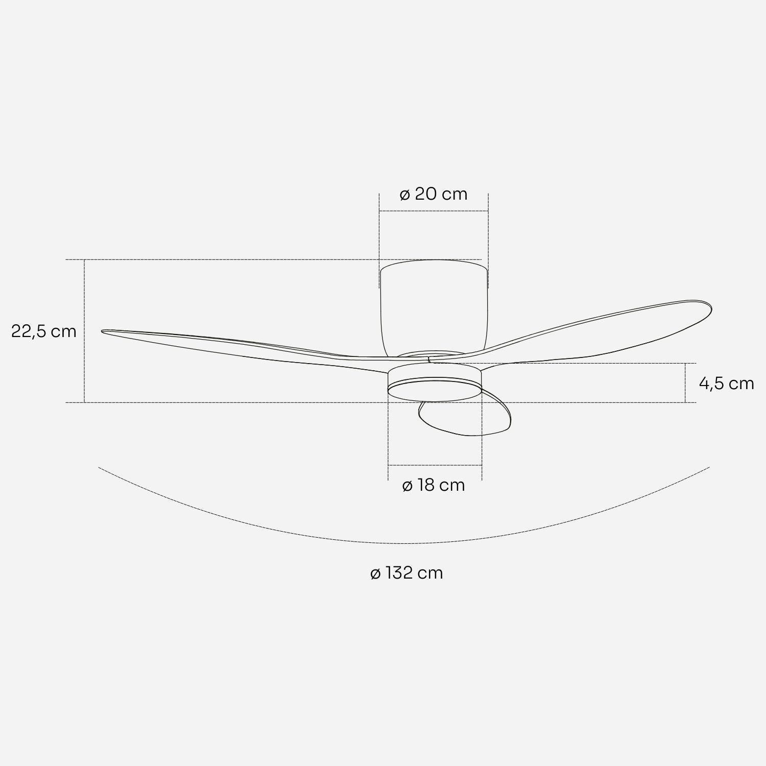 Mellerware - Ventilateur de plafond Brizy Bright Minimal 40W | 6 vitesses | Ultra silencieux | 3 pales Ø132 cm | Fonction été/hiver | LED - 8