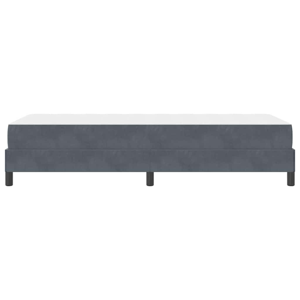 Cadre de lit avec matelas Gris foncé 90 x 200 cm Velours - 8