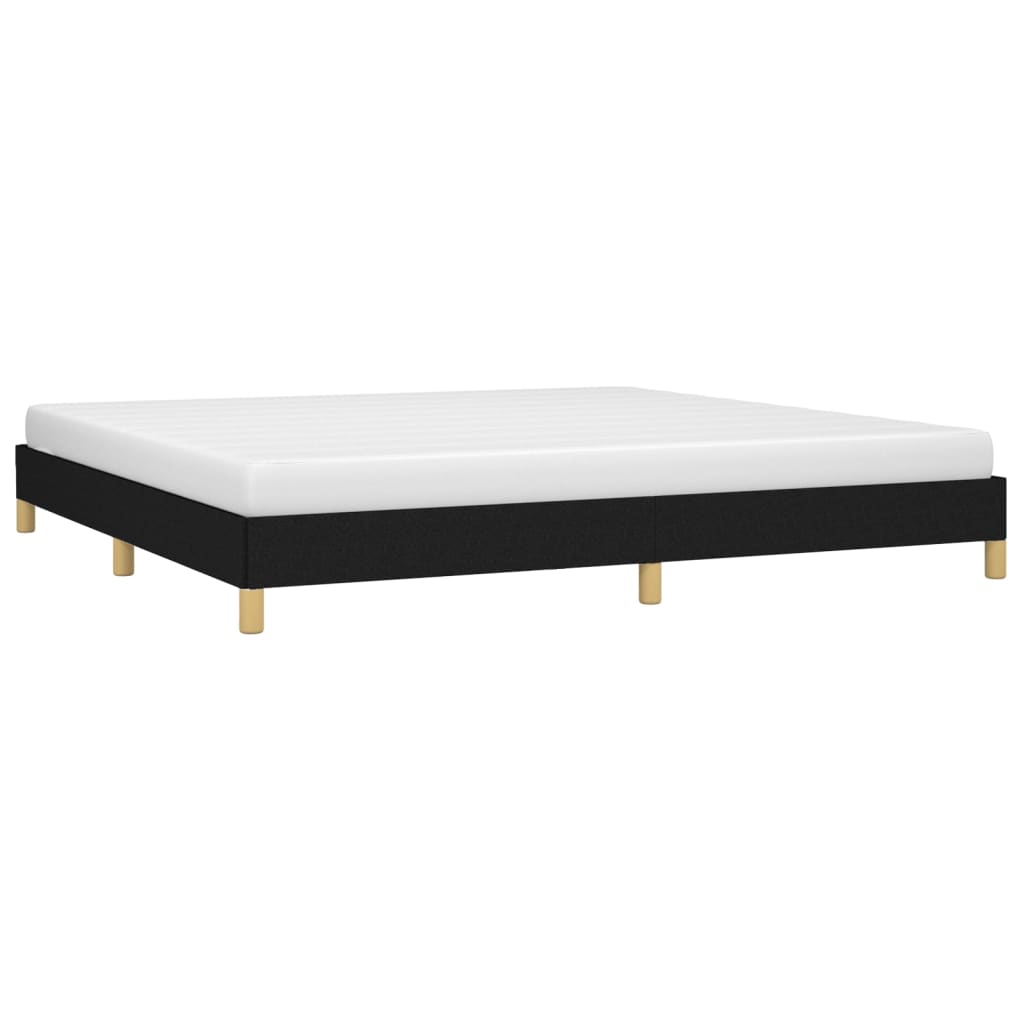 Cadre de lit sans matelas, tissu noir, pour la chambre, 200 × 200 cm - 3