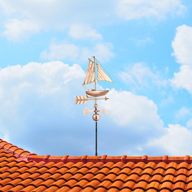 Segnavento Con Gallo In Metallo - Banderuola Da Tetto Per Giardino Vintage - Foto 3