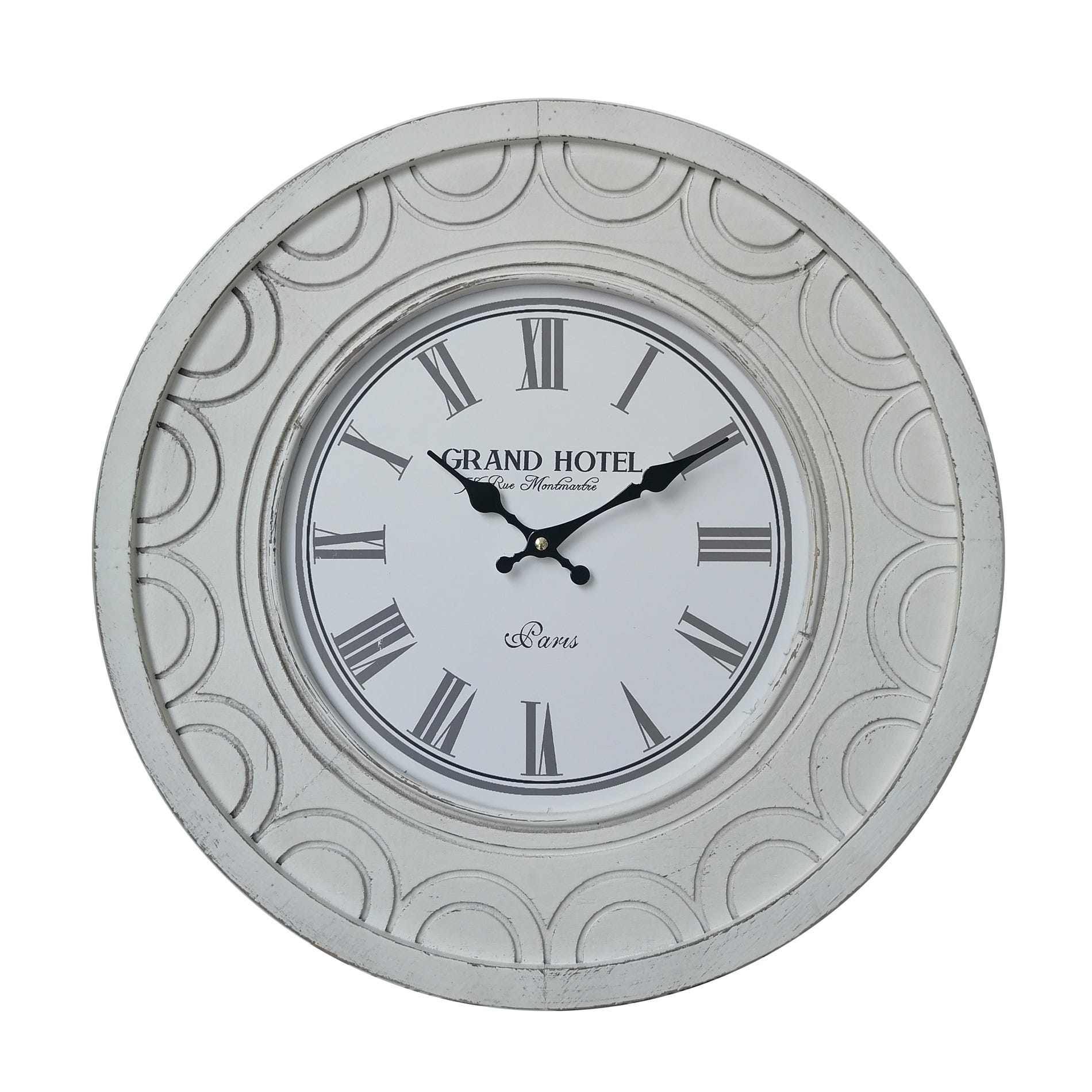 Rebecca Mobili Reloj de Pared Grande Relojes Shabby Mdf Blanco