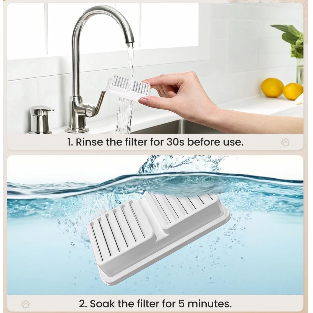 6 filtros de carbón para fuente de agua para gatos, repuesto para bebedero automático, compatible con BALIMO 2.5L - 4