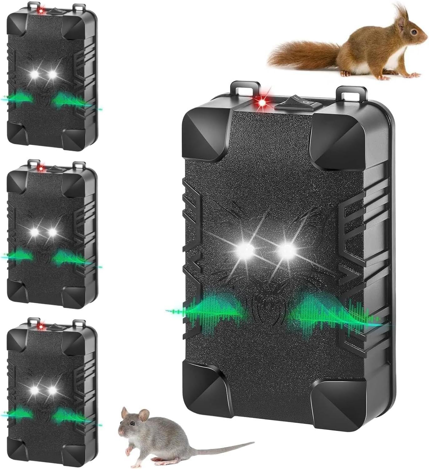 Repellente ultrasuoni Topi Martore Roditori autoveicoli, casa impermeabile IP65 12V DC