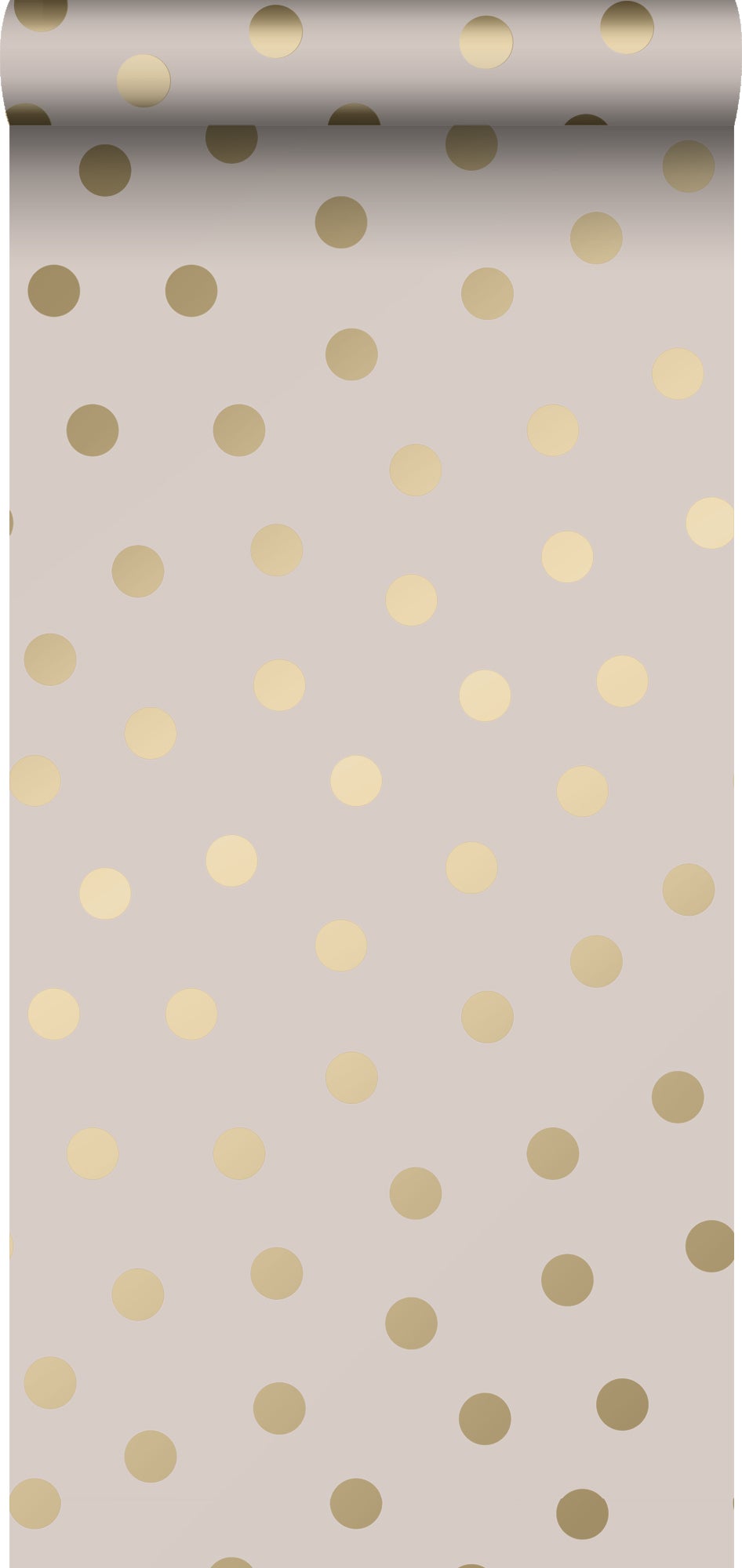 Tapeta kropki delikatnego różuIzłotym - 53 cm x 10.05 m - ESTAHOME
