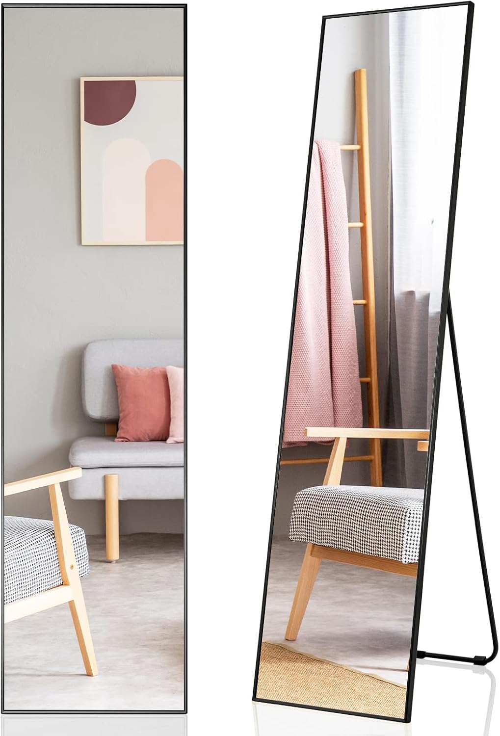 Specchio Da Parete 33x120 Cm Con Cornice In Alluminio - Con Ganci, Per Camera E Soggiorno - Foto 6