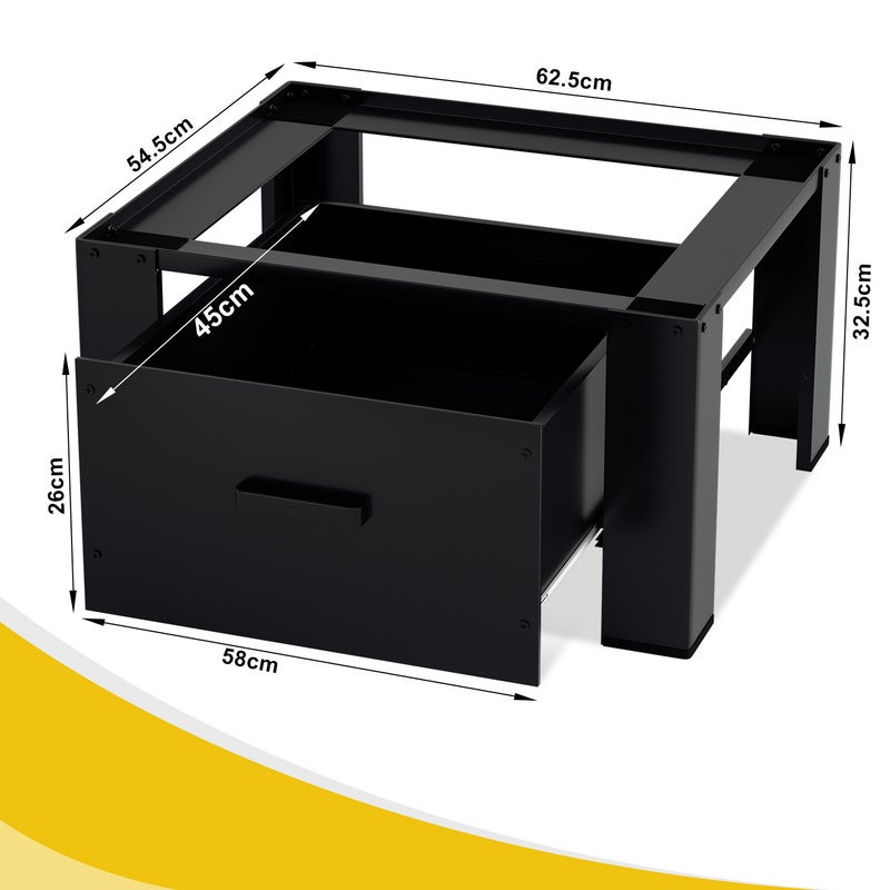Base para lavadora 62,5x54,5x32,5cm Base para lavadora con cajón Negro - 2