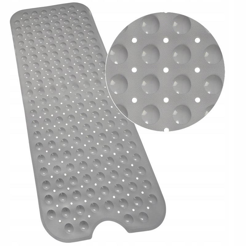 Mata łazienkowa antypoślizgowa Sepio 99x40 szara do wanny długa