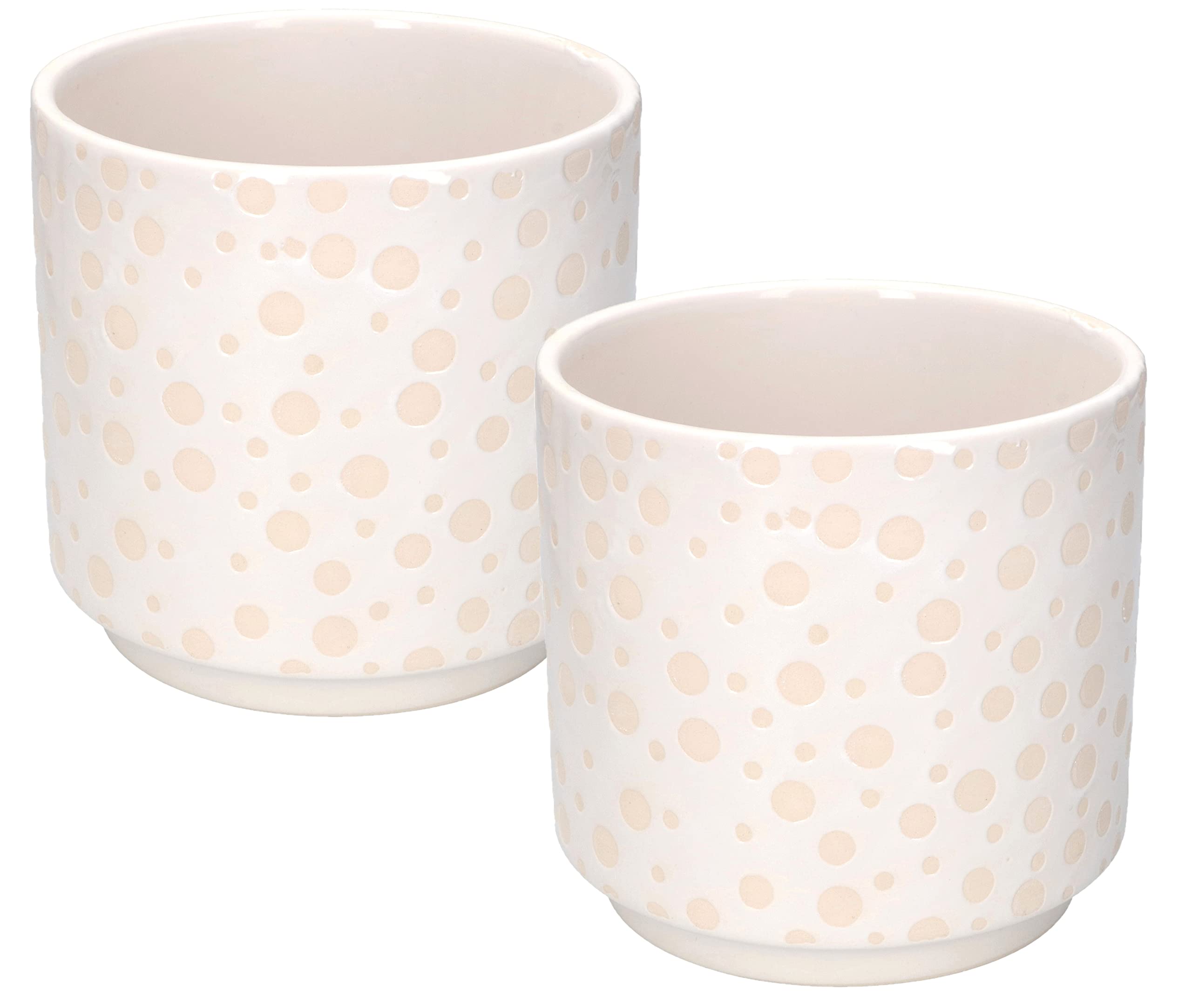 Zestaw 2x doniczka osłonka 12 ceramika szkliwiona - KOTARBAU