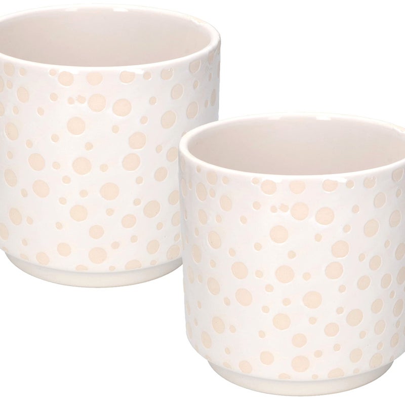 Zestaw 2x doniczka osłonka 12 ceramika szkliwiona - KOTARBAU