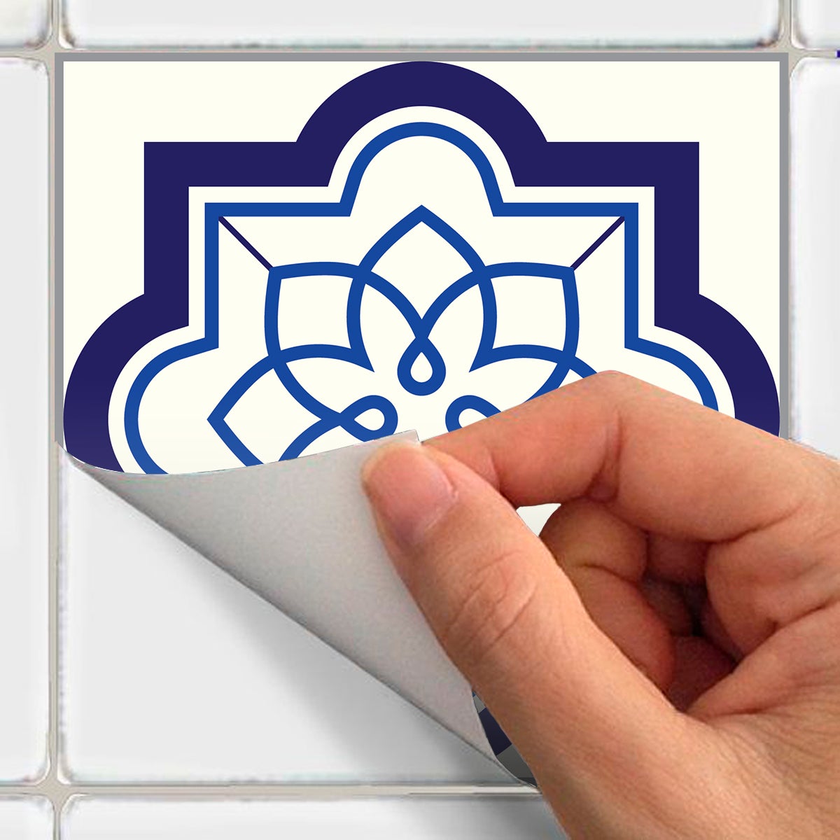 9 adesivi piastrelle di cemento azulejos Fiorenzo - Sticker adesivo - adesivi murali - 9stickers15x15cm - 4