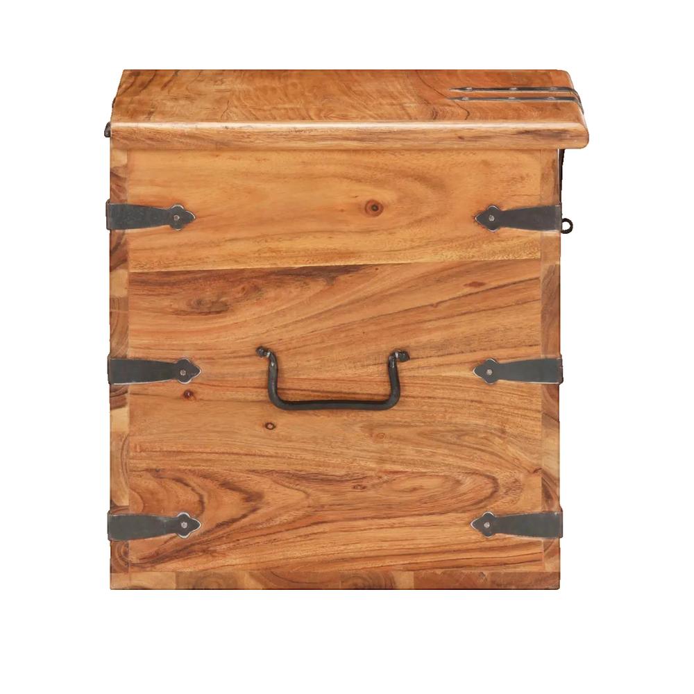 Coffre vidaxl z litego drewna akacjowego 40x40x40 cm stabilny z blokadą