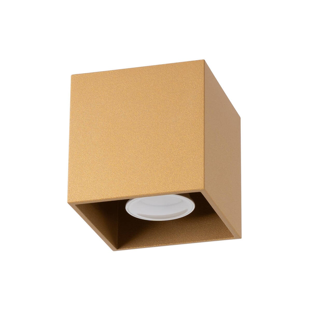 Reflektor sufitowy spot natynkowy Quad kwadratowy złoty 1xGU10x10W wym: 10 x 10 x 10 cm metal Sollux Lighting