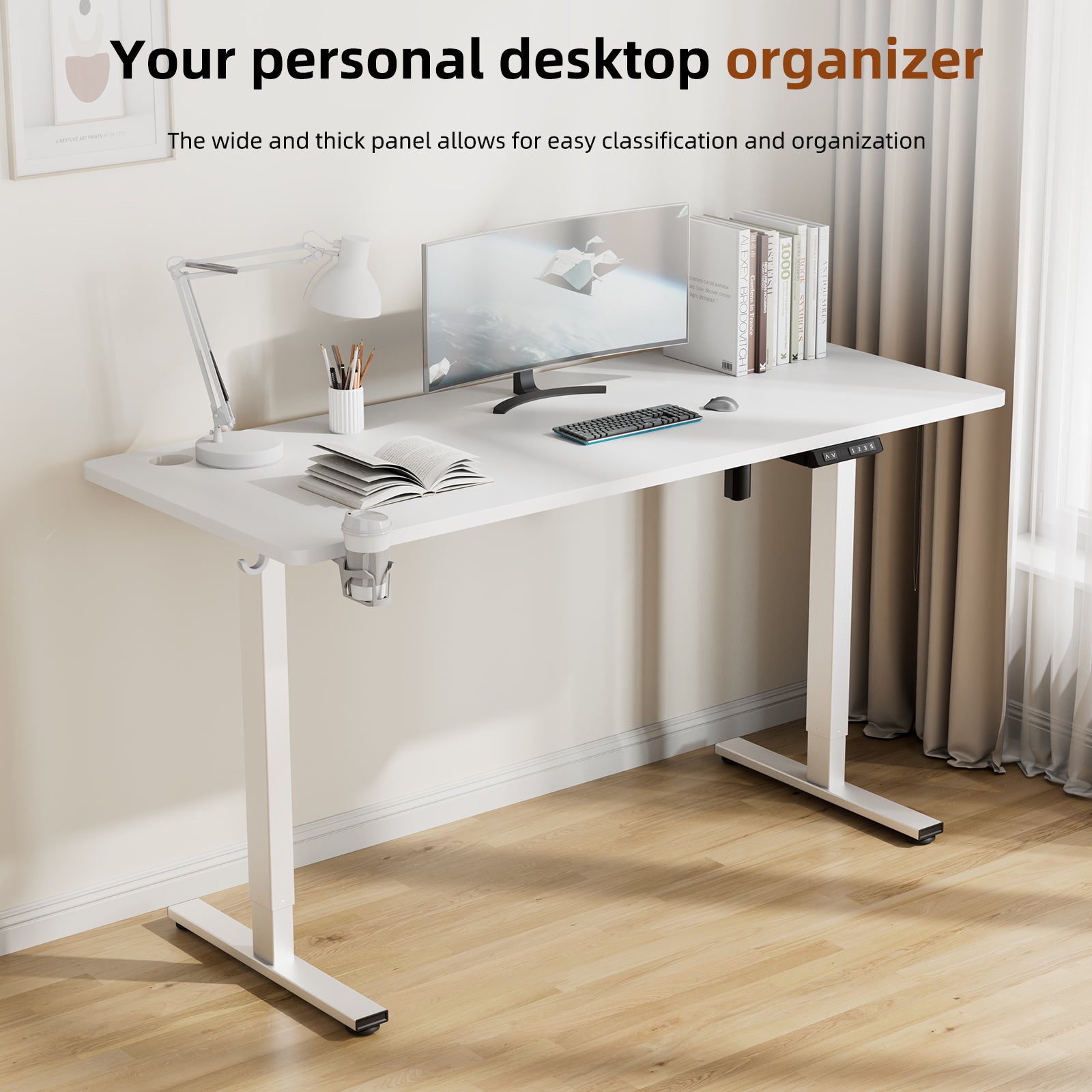 Bureau Assis-Debout Électrique, 70x140 cm, Avec Fonction Mémoire Et Anti-Collision, Ports Usb-A Et Type-C, Hauteur Réglable De 70 À 119 cm - 2