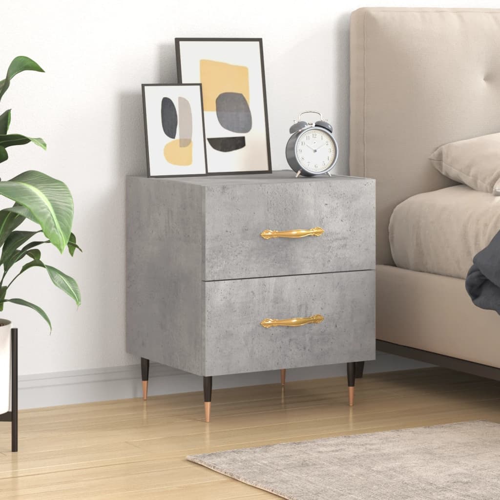 Table de chevet | table de nuit | armoire de rangement en gris béton, 103x41x40 cm, en bois aggloméré Table de chevet | table de nuit | armoire de rangement en gris béton, 103x41x40 cm, en bois aggloméré