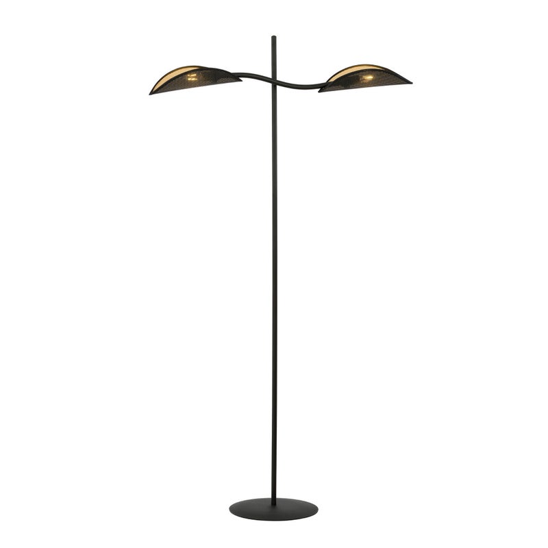Lampa podłogowa LOTUS czarno-beżowa 2xE14x10W metal wym:150x69x20cm IP20 Emibig
