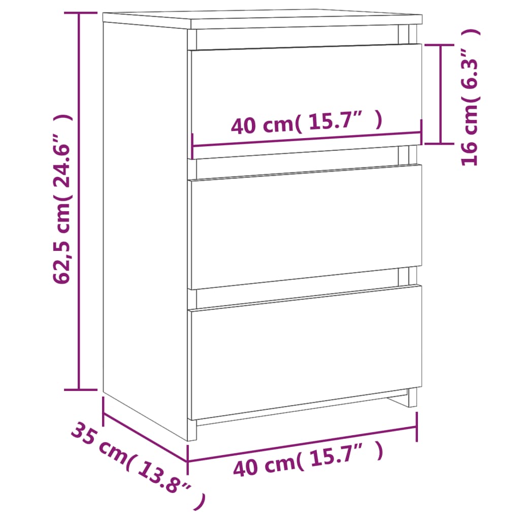 Maison Exclusive - Table de chevet Chêne fumé 40x35x62,5 cm Bois d'ingénierie - 8