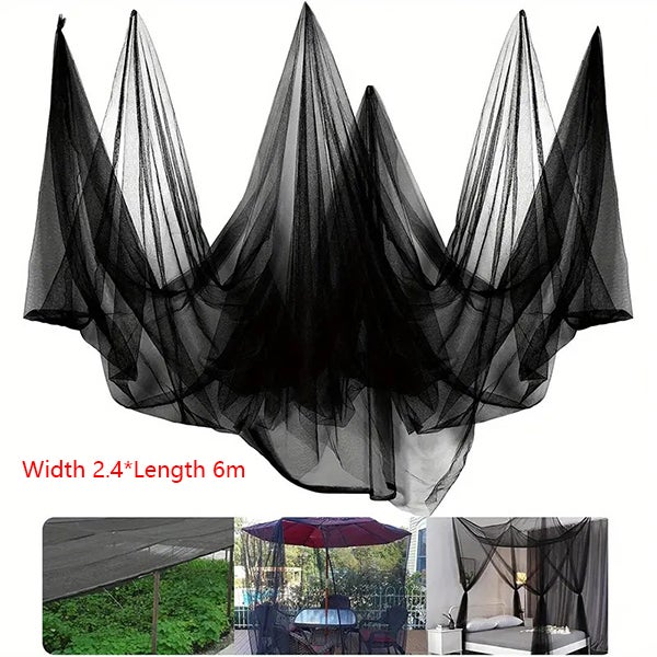 Moustiquaire universelle pour terrasse de jardin - Moustiquaire en maille polyester pour tonnelle (2,4 x 6 m de large) - 2