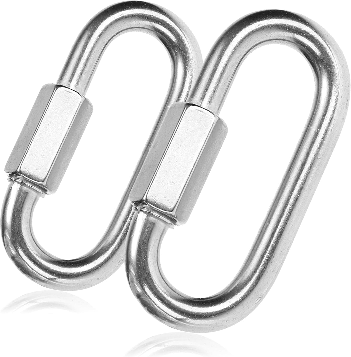 2x łącznik śrubowy - 10 mm zapasowe ogniwo łańcucha - karabińczyk blokujący - materiał karabińczyka (2 sztuki - 10 x 90 mm)