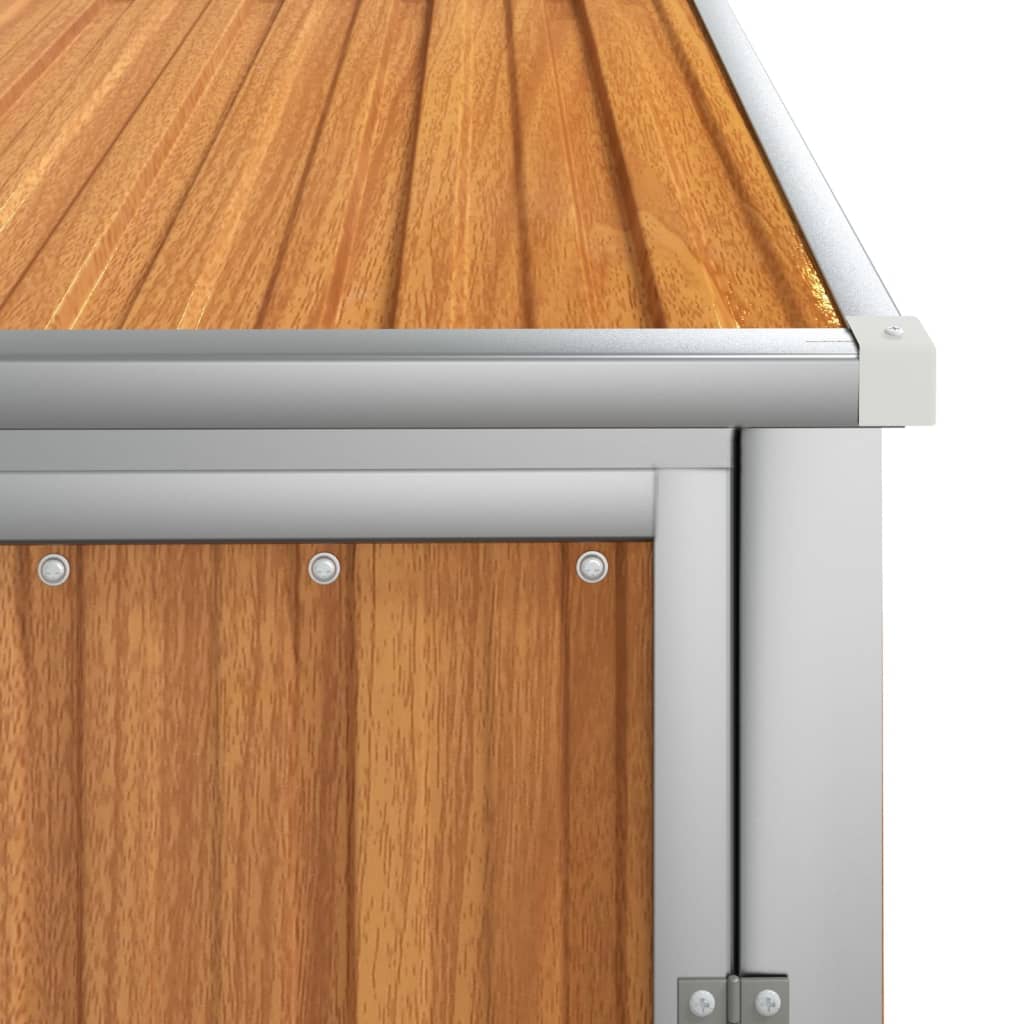 Maison Exclusive - Capanno per Attrezzi Marrone 88x89x161 cm in Acciaio Zincato - 7