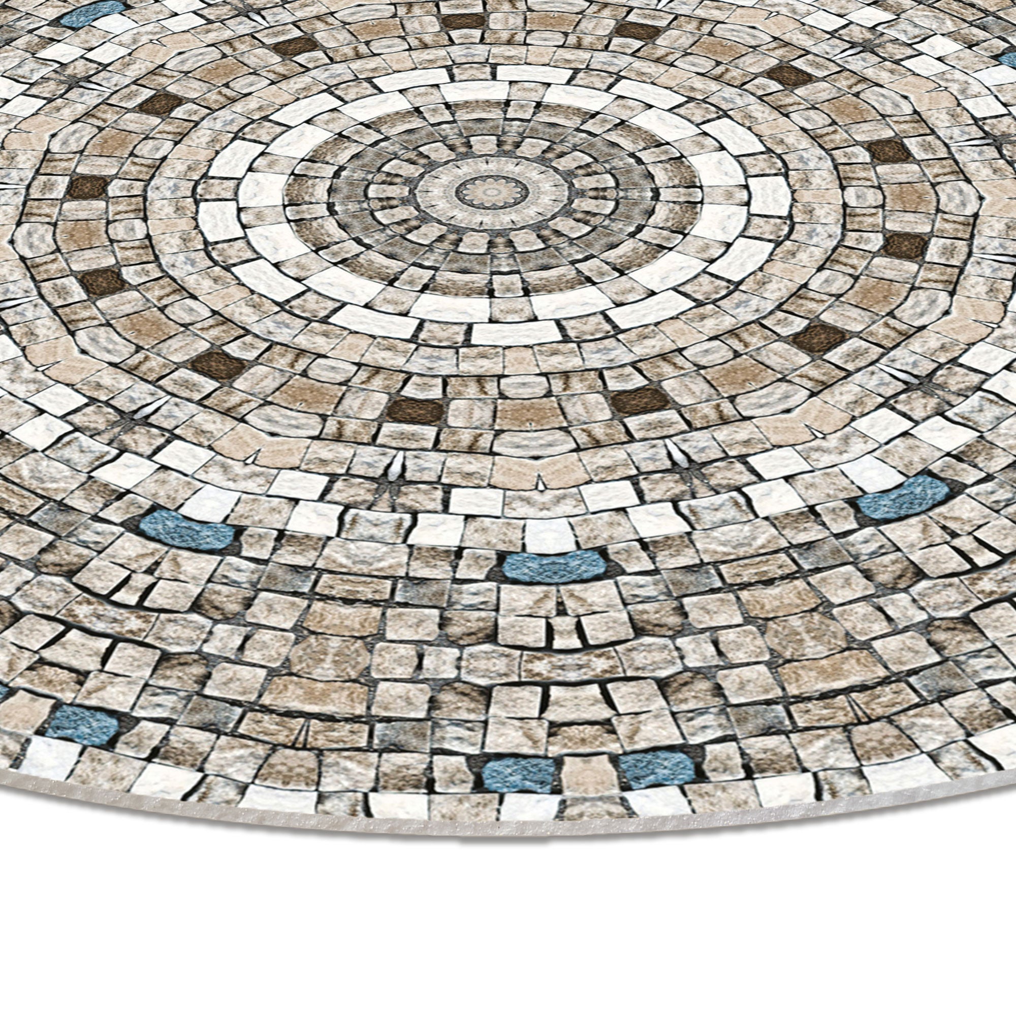 Tapis/ Motif mosaïque / 91 cm - ROND/ Créé et fabriqué en France / DADA ART - 2