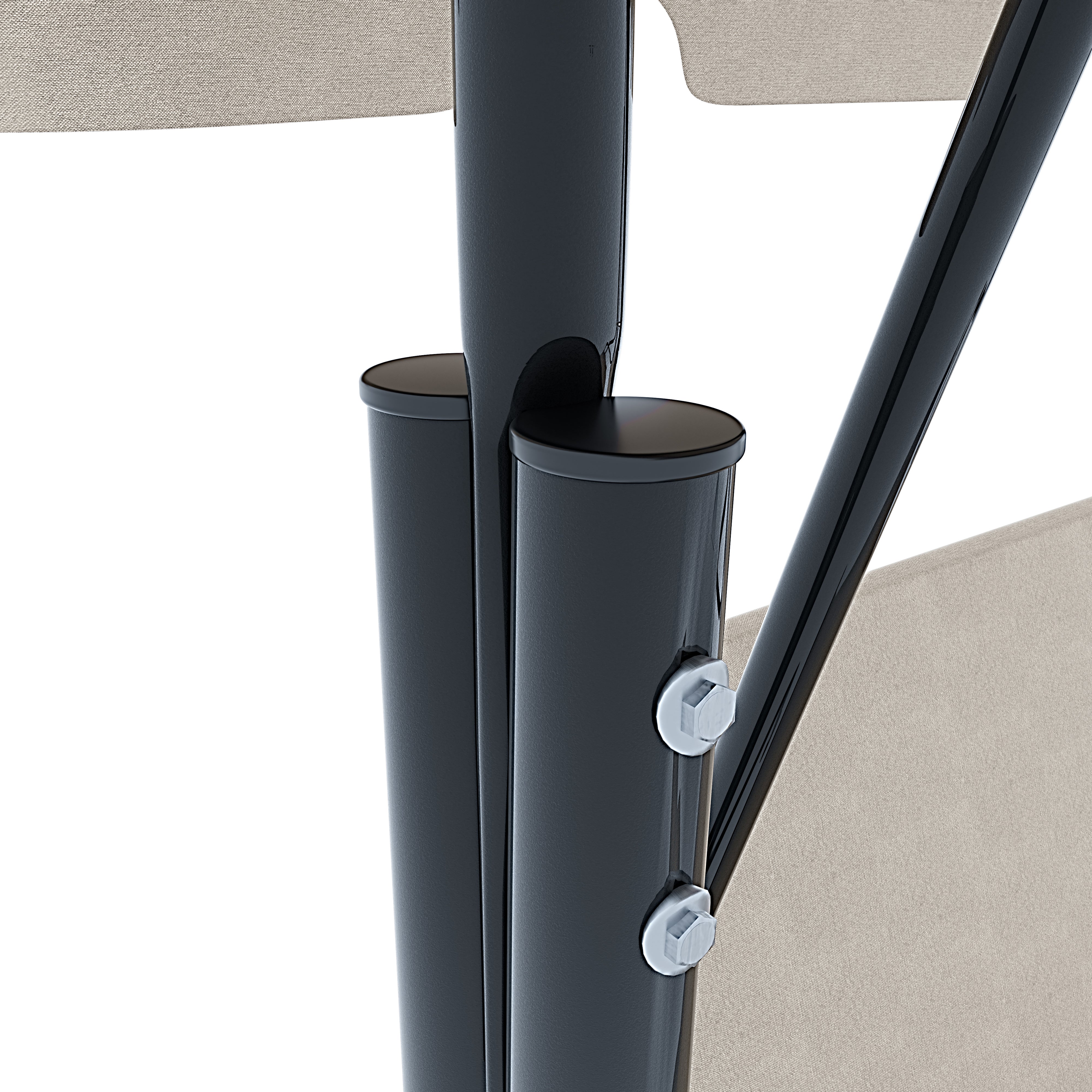 Dondolo 3 Posti Algarve Con Tettuccio Parasole Regolabile Cuscini Imbottiti Struttura Robusta In Acciaio Verniciato Da Giardino 170x110x153 cm Beige - 5