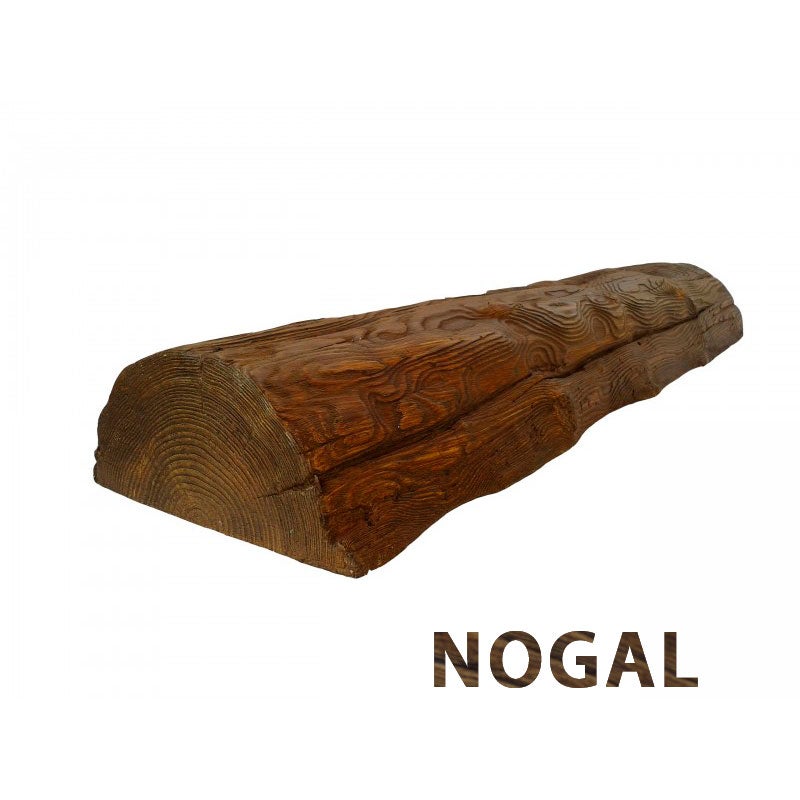 Decoracion Poliuretano  Viga Imitación Madera Media Caña Color Nogal 23X12x300 Cm Fabricada En Poliuretano , Leroy Merlin