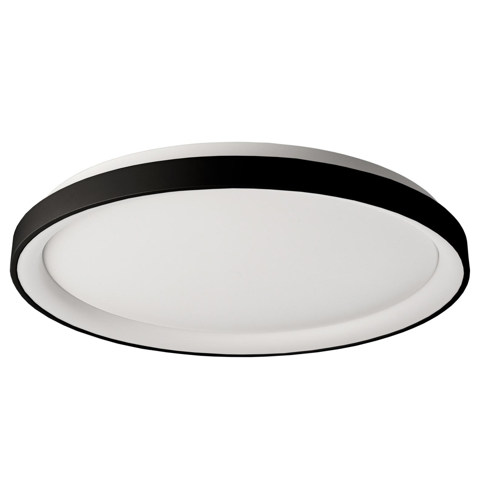 Merope 600 moderna lámpara de techo redonda led cct 42w 3000k 4000k dimmable lámpara de techo lámpara cocina entrada office 230v 58cm color negro