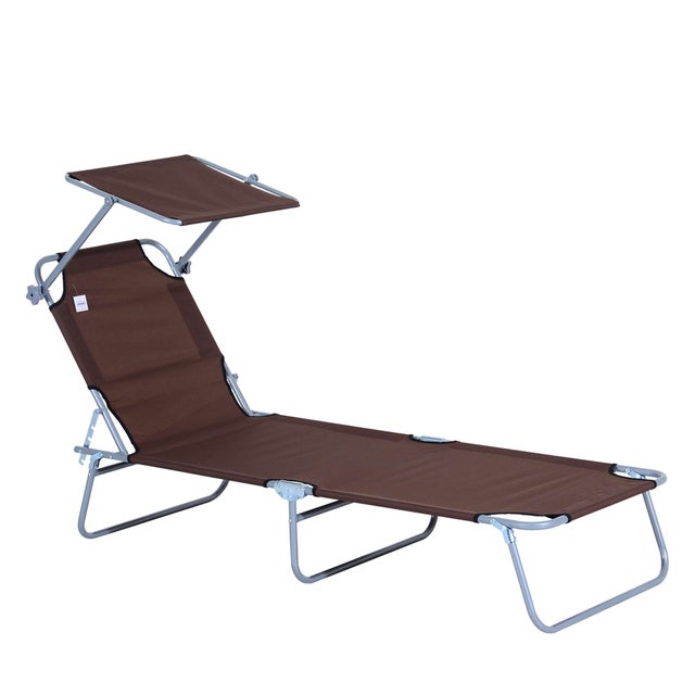 Lettino Prendisole da Giardino con Cuscino Acciaio Nero