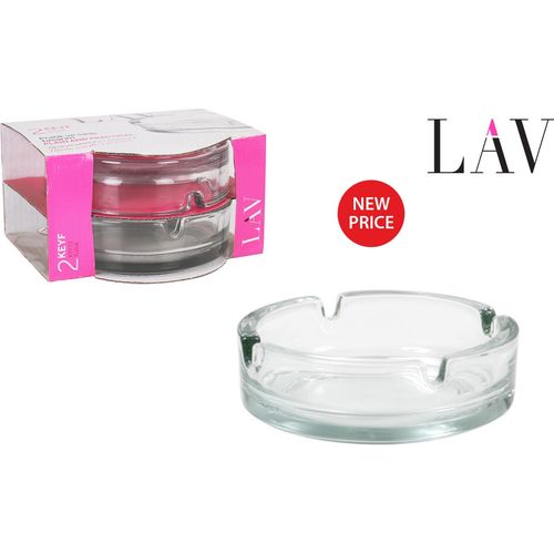 Levandeo – Set Di 3 Posacenere In Vetro Trasparente, 11 X 3,5 X 11 Cm, Con 4 Tacche Per Sigarette - 3