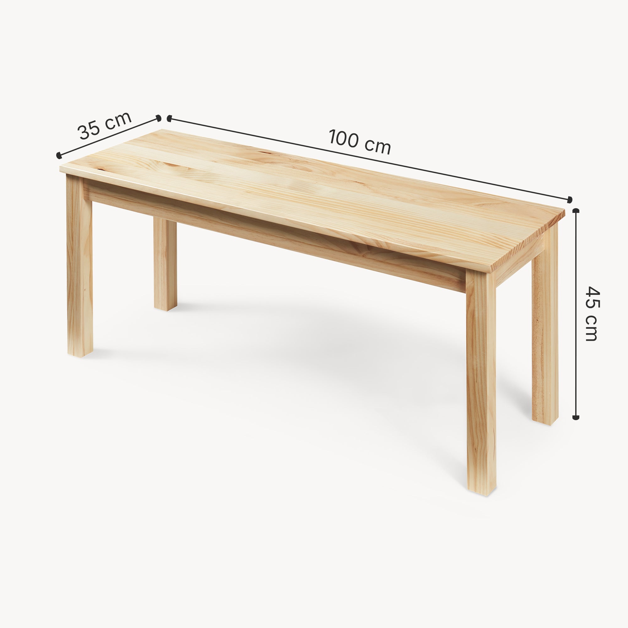 Banc de salle à manger Trerunulu 100 x 35 x 45 cm naturel [en.casa] - 4