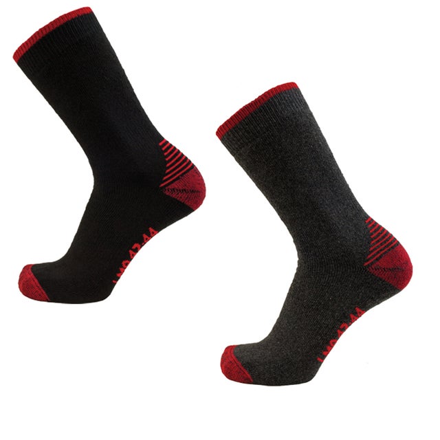 Chaussettes de travail coton LMA HADES (Lot de 2 paires) Rouge / Noir 43-45