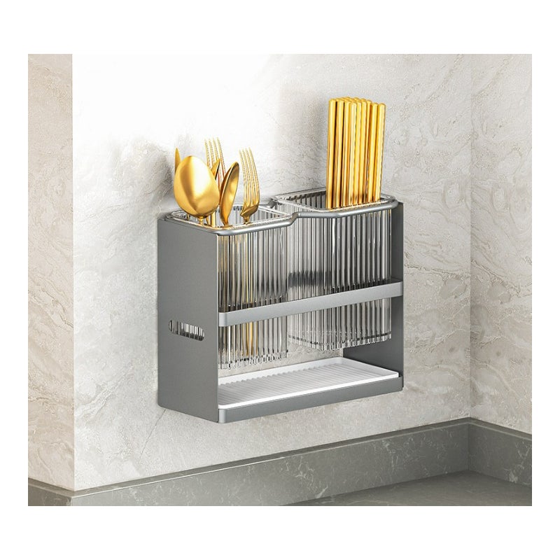 Uchwyt na pałeczki, uchwyt na pałeczki kuchenne, przechowywanie sztućców, szary, mały rozmiar, 22*16*15 cm