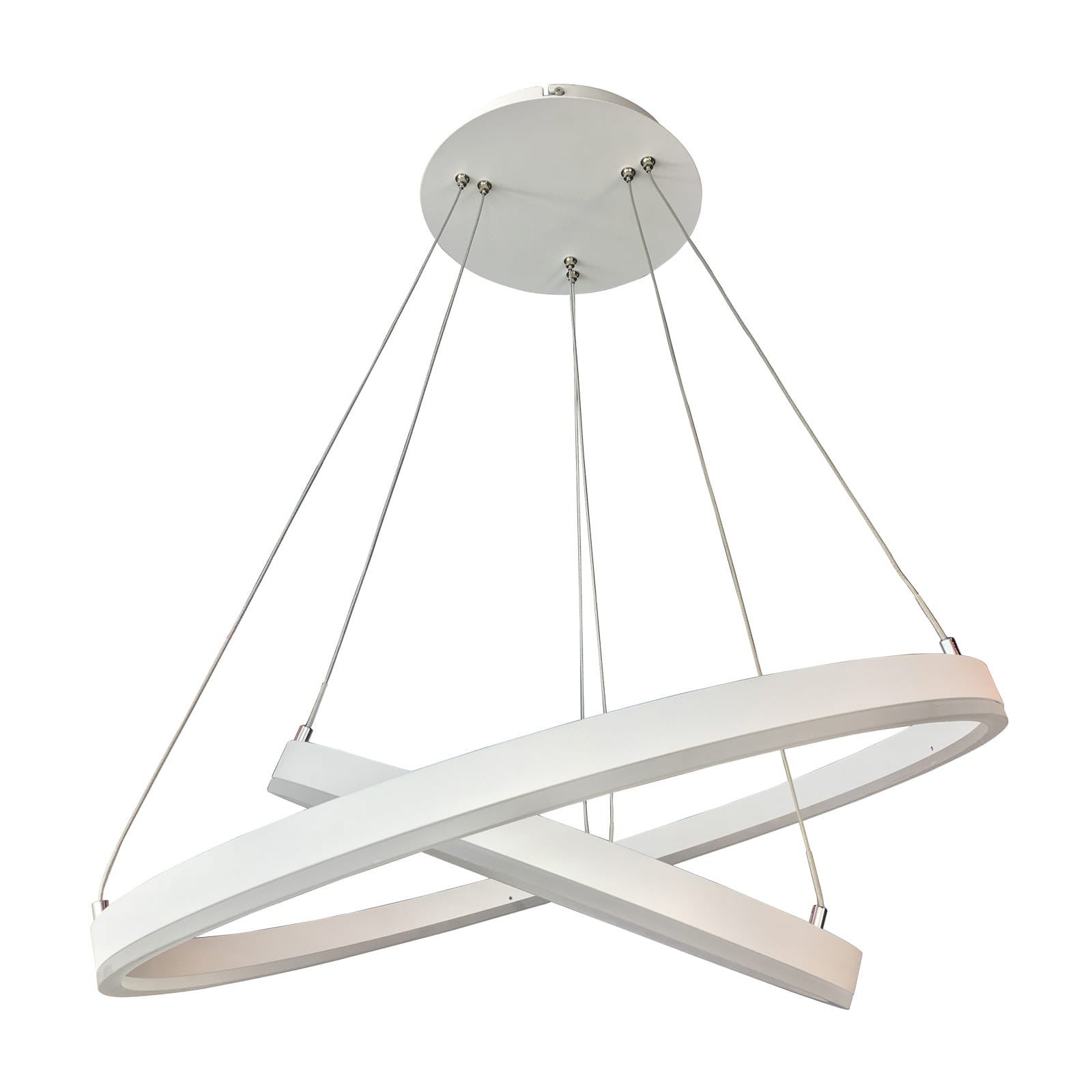 Lampa wisząca LED Jovita 74W Ciepła biel 4070lm aluminium biała wym:120x60x60cm IP20 Italux