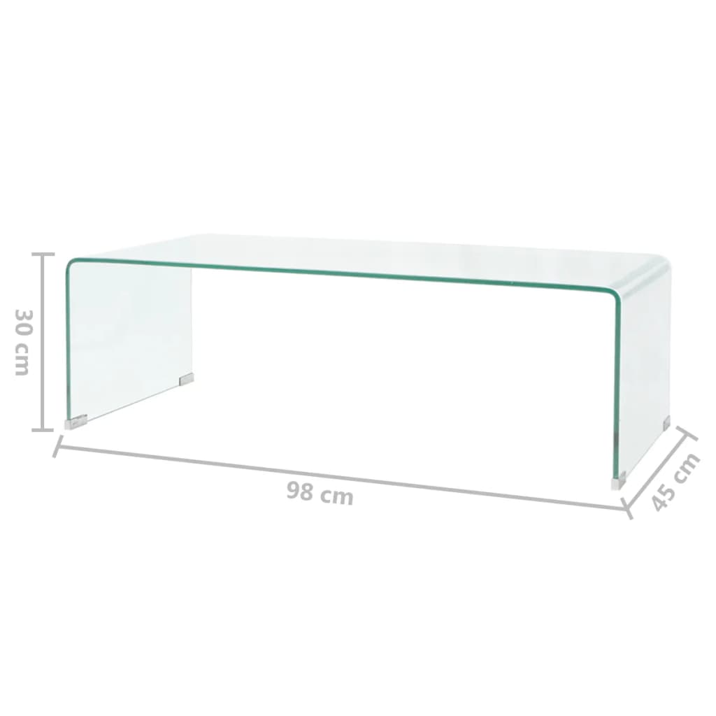 Table basse 98x45x30 cm Verre trempé Transparent - 7