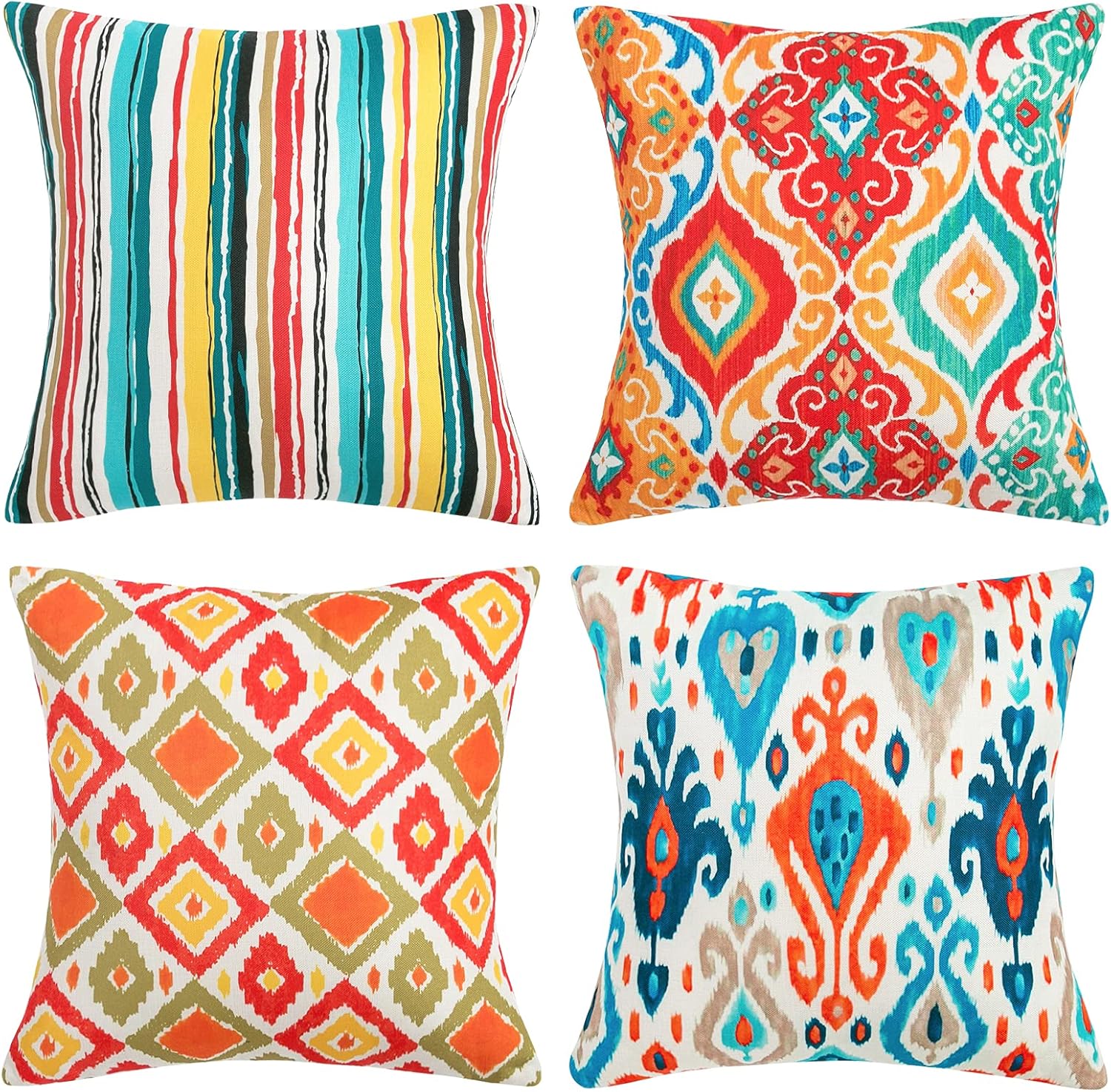 Federa per cuscino da divano, con motivo patchwork, ricami in stile etnico e paillettes Tradizionale Orange