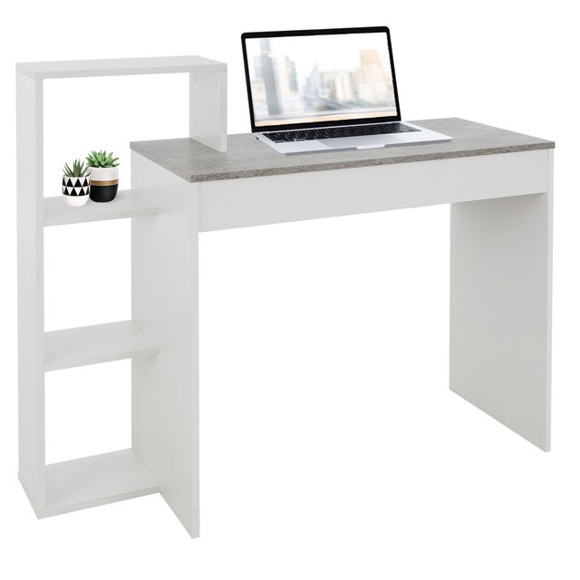 Scrivania SogesPower 110 Cm Con 3 Cassetti – Bianca, Moderna E Super Funzionale Per Ufficio E Casa