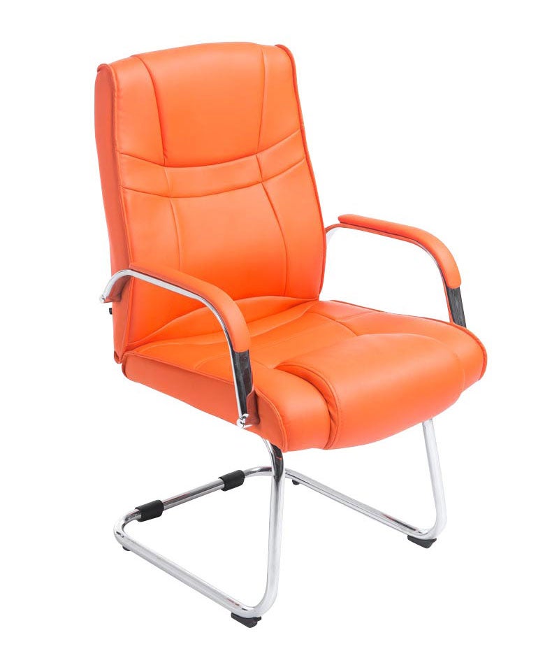 Chaise Visiteur Attila Similicuir Orange Leroy Merlin