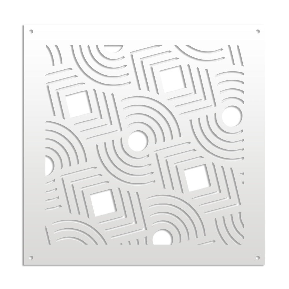 AIM - Panel perforowany z PVC - Osłona przeciwsłoneczna - Rozmiar 73x73 cm - Grubość 1 cm - Kolor BIAŁY