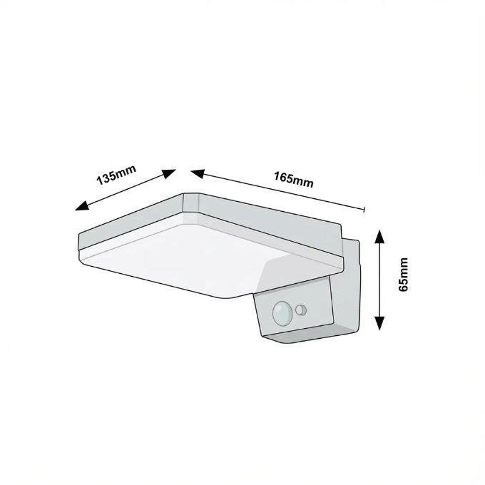 Applique solaire 4,4W 4000K avec détecteur de mouvement Détecteur de lumière PIR 8m 110° Batterie 3,7V 2200mAh IP54 LASSET - 2