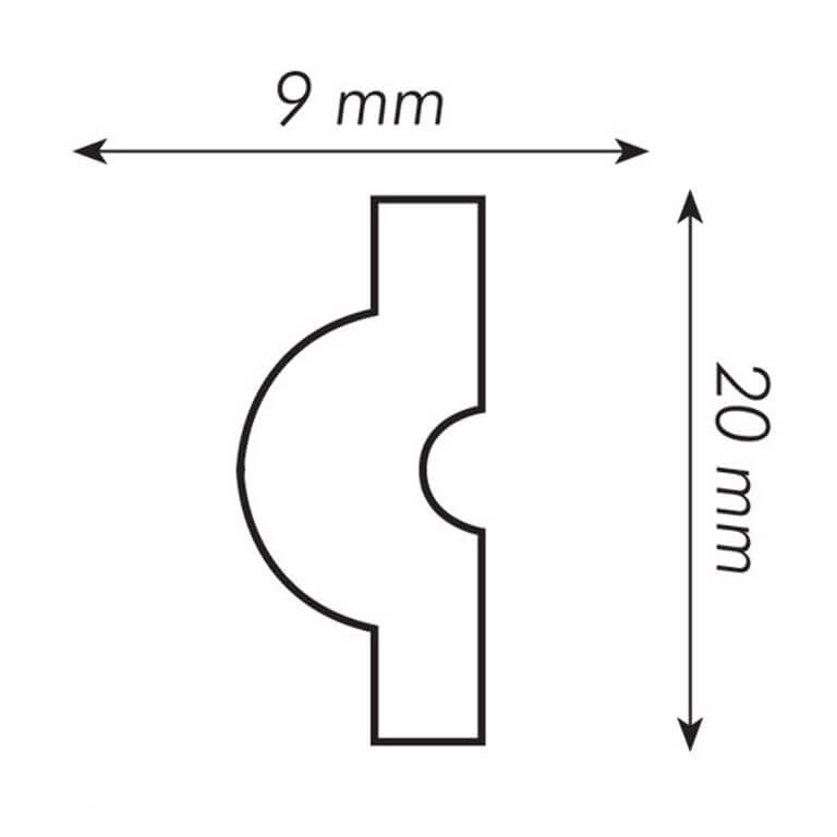 Moldura de pared A02D - Poliestireno de muy alta densidad - HIPS - Medidas: 200 x 2 x 0,9 cm - Bovelacci - 2