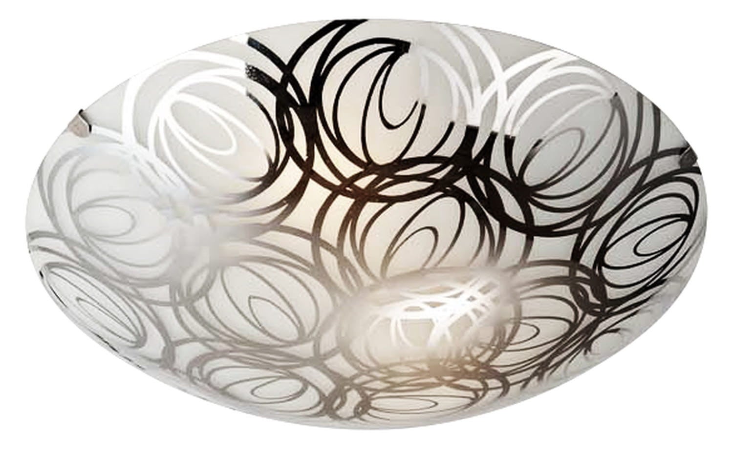 Plafon Silk okrągły chromowany czarny 1xE27x20W wym: 9 x 30 cm IP20 szkło Candellux